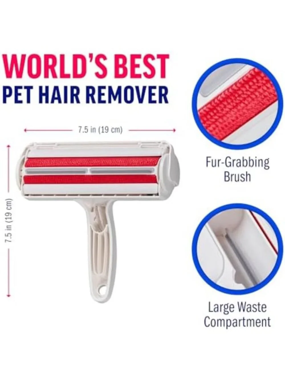Reusable Pet Hair Remover Roller - Eco-Friendly Lint Roller for Furniture
